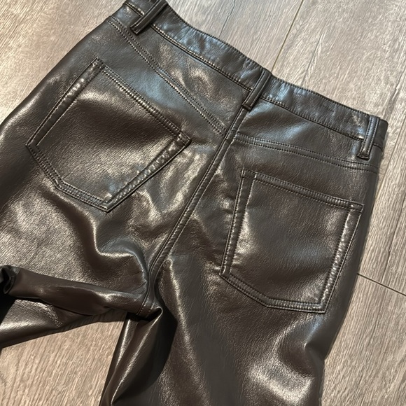 Aritzia Wilfred The Melina Vegan Faux Leather High Rise Pants Mocha Rich Brown 2 - Picture 8 of 8